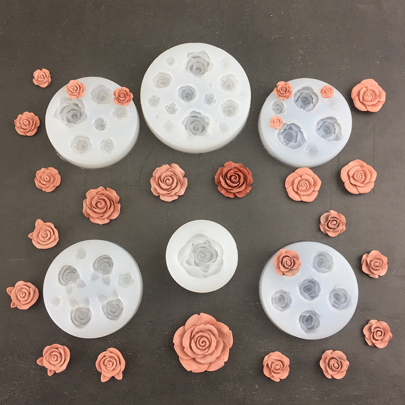 Soap Making Designs - 3D Rose Flower Shape Leaf Silicone