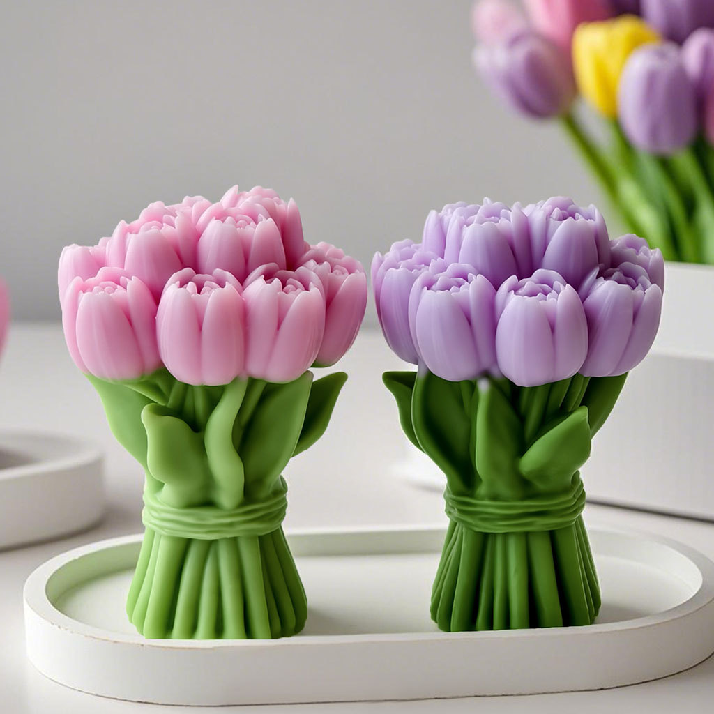 Soap Making At Home - Valentine's Day Gift Tulip Bouquet Silicone