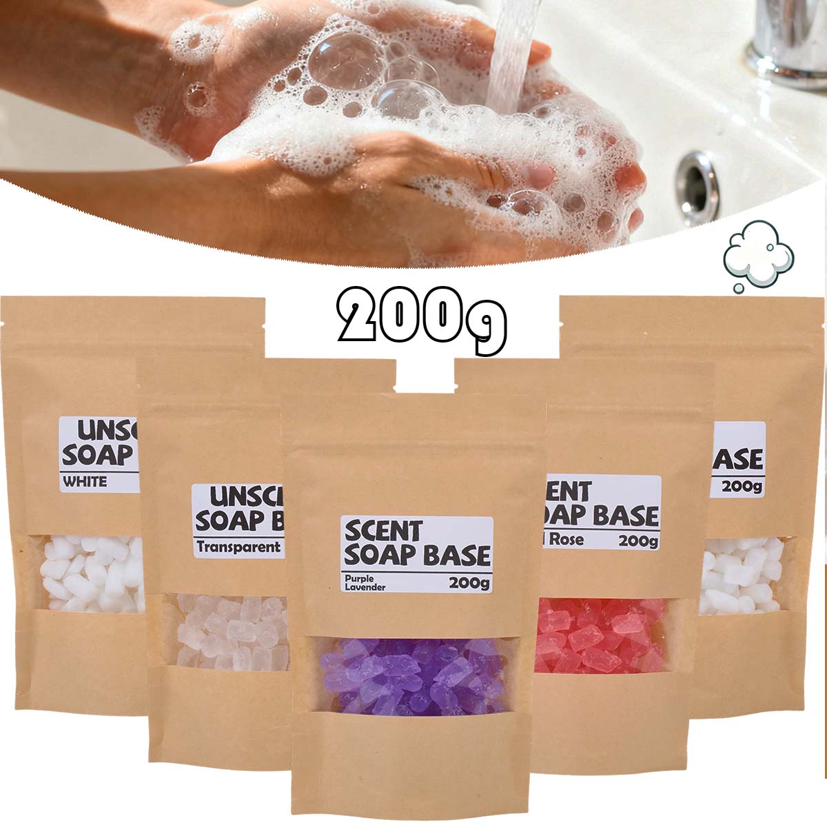 200g Scented Soap Base Glyceri - огляд і ціна Soap Making Material Wholesale