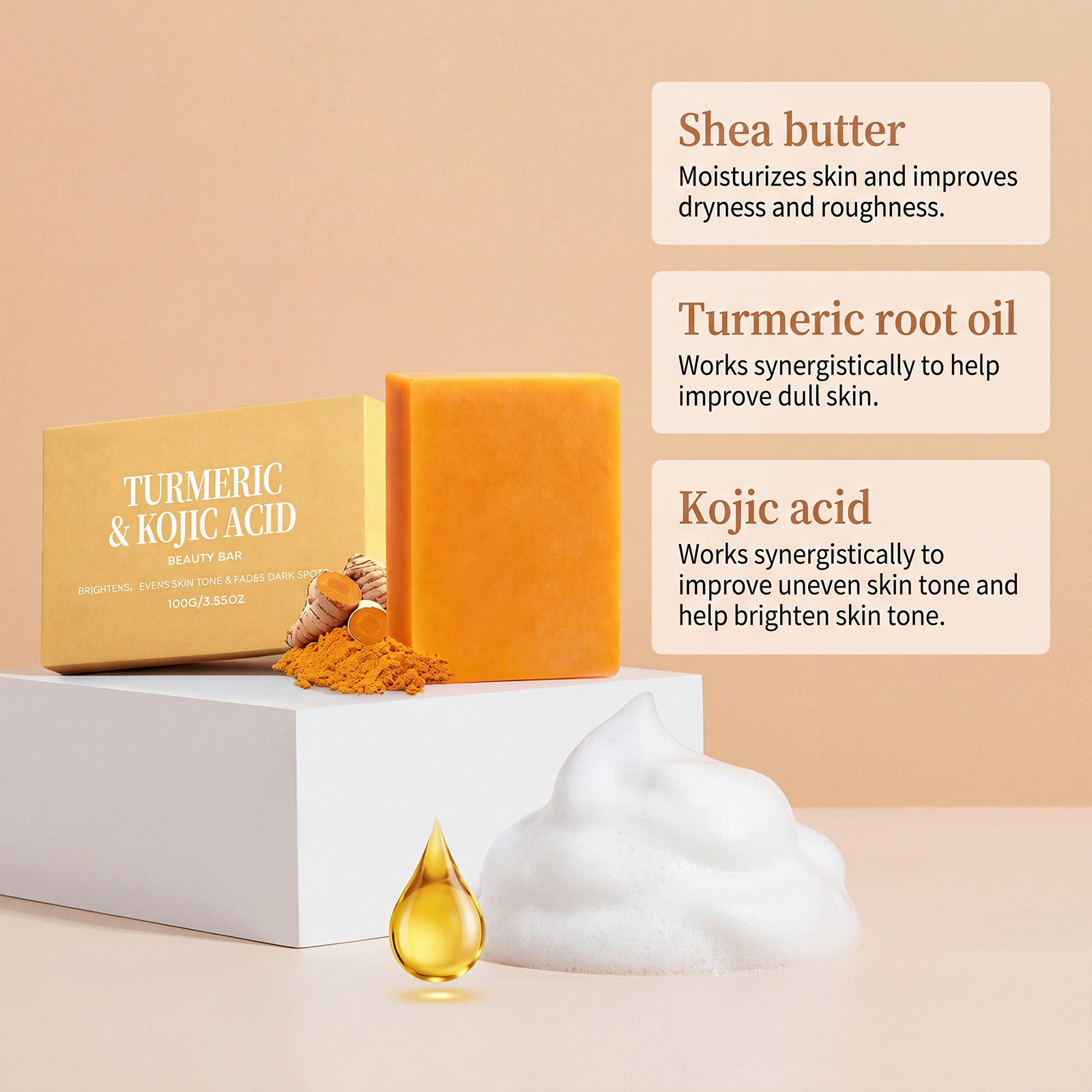 Turmeric Kojic Soap Exfoliatin - огляд і ціна Soap Making Olive Oil